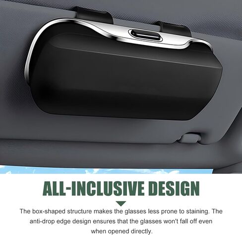 Sunglass Holder for Car Visor, Multi-Functional Auto Sun Visor Eyeglass Holder, Shockproof Dustproof Sunglasses Protective Storage Case, Universal for Vehicle, Sedan, Truck in Saudi Arabia