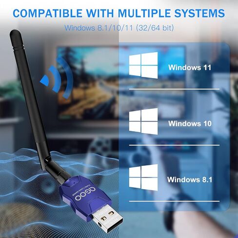 USB Bluetooth Adapter for PC - QGOO Bluetooth Dongle 5.3 EDR, Wireless Bluetooth Receiver for Desktop Computer Laptop Bluetooth Windows 8.1/10/11（white-159） in Saudi Arabia