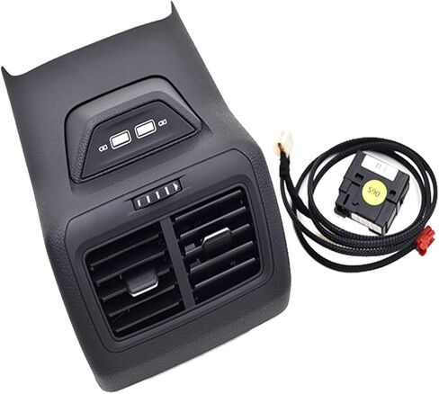 Replacement of Internal Parts Rear Air Outlet Vent Trim Frame Assembly Center Armrest with USB for Golf 7 MK7 2013 2014 2015 2016 2017 (USB-USB)(Usb-type-c) in Saudi Arabia
