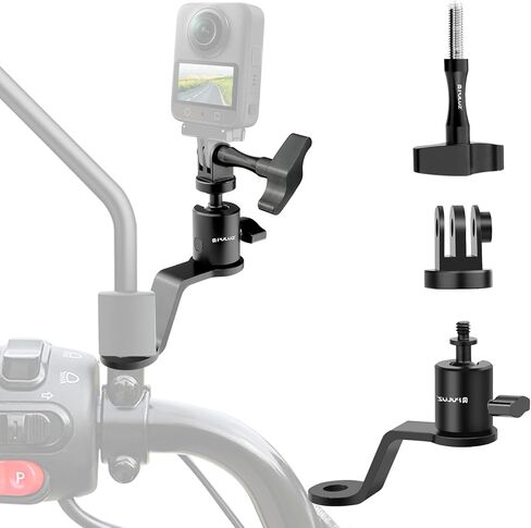 PULUZ Motorcycle Windshield Mount Clip for GoPro Hero12 Black 11 10/ DJI Osmo Action 4 Pocket 3 2 1/ Insta360 X4 X3 ONE X2 Ace Pro and Other Action Cameras Motorcycle Windshield Mounting Bracket in Saudi Arabia
