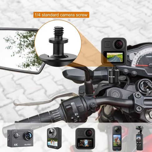 PULUZ Motorcycle Windshield Mount Clip for GoPro Hero12 Black 11 10/ DJI Osmo Action 4 Pocket 3 2 1/ Insta360 X4 X3 ONE X2 Ace Pro and Other Action Cameras Motorcycle Windshield Mounting Bracket in Saudi Arabia