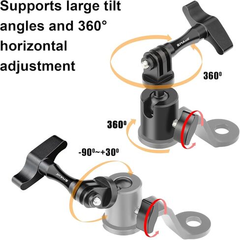 PULUZ Motorcycle Windshield Mount Clip for GoPro Hero12 Black 11 10/ DJI Osmo Action 4 Pocket 3 2 1/ Insta360 X4 X3 ONE X2 Ace Pro and Other Action Cameras Motorcycle Windshield Mounting Bracket in Saudi Arabia