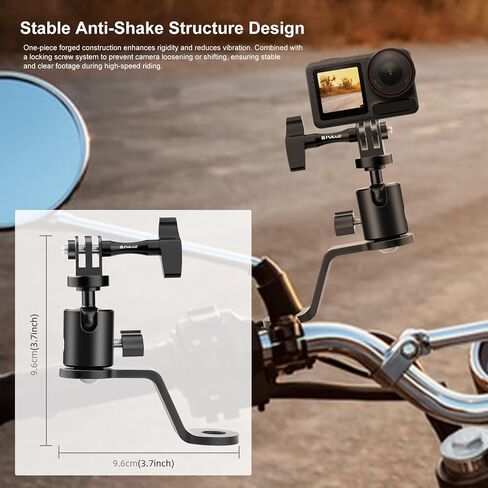 PULUZ Motorcycle Windshield Mount Clip for GoPro Hero12 Black 11 10/ DJI Osmo Action 4 Pocket 3 2 1/ Insta360 X4 X3 ONE X2 Ace Pro and Other Action Cameras Motorcycle Windshield Mounting Bracket in Saudi Arabia