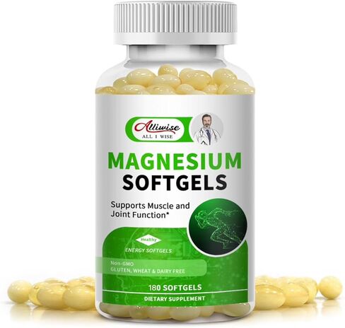 Magnesium Glycinate 500mg Supplemnt, High Absorption Dietary Supplement for Muscle, Heart, Nerve and Bone Support, Gluten Free, Non GMO, 120 Capsules, 60 Day Supply in Kuwait
