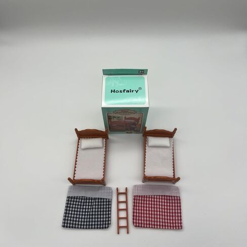 1Pcs Dollhouse Furniture Beds Mini Double beds Miniature Furniture Miniatures Bunk Bed for 1/12 Scale Dollhouse Decor Bedroom Decor in Saudi Arabia