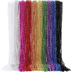 Mardi Gras Beads Necklaces, 33 Inch Plastic Beads for Party Favors, Festival Decorations, Parade Throws, Christmas, St. Patrick's Day Celebrations in Saudi Arabia