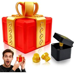 الهدية المزعجة، صندوق هدايا مزعج مزود بمسامير، صندوق تفكيك للحصول على هدية، هدية مزحة مضحكة لعيد الميلاد (أحمر) in Kuwait