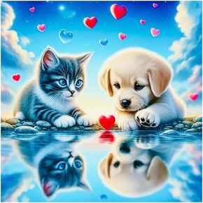 SJUTOUCI Dog and Wolf Diamond Painting Kits for Adults, Diamond Art Kits for Beginners, 5D Round Diamond Dots Gem Art Craft for Home Wall Decor 12x12 inch, Animals in Saudi Arabia