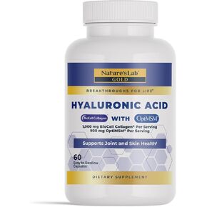 Nature's Lab Hyaluronic Acid with Biocell Collagen and MSM - Skin Hydration, Joint Health - 120 Capsules (40 Day Supply) in Kuwait