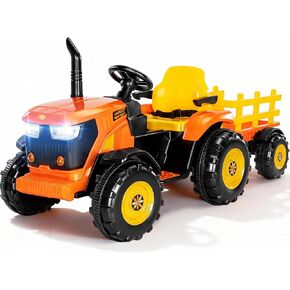 جرار ركوب 24 فولت XL مع مقطورة قابلة للإمالة والفصل، محركات 2 × 80 وات، مقابض قابلة للتعديل، إطارات EVA، للأمام والخلف، حزام أمان، جهاز تحكم عن بعد - إصدار Farm Harvest in Kuwait