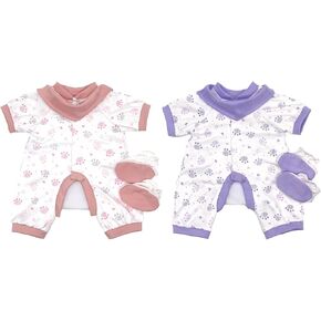 مجموعتان من ملابس الدمى وإكسسواراتها للدمى مقاس 20-22 بوصة، 8 قطع ملابس بما في ذلك بذلة وحفاضات الدمى ومنديل الرأس والأحذية in Kuwait