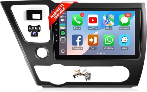 Naifay Car Radio for Honda Civic 2006 2007 2008 2009 2010 2011 with WiFi GPS Navigation 2G+32G 10.1inch Touchscreen Car Radio Wireless Carplay Android Auto Bluetooth MirrorLink Backup Camera SWC in Kuwait