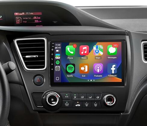 Naifay Car Radio for Honda Civic 2006 2007 2008 2009 2010 2011 with WiFi GPS Navigation 2G+32G 10.1inch Touchscreen Car Radio Wireless Carplay Android Auto Bluetooth MirrorLink Backup Camera SWC in Kuwait