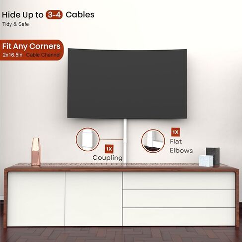 Black Cord Hider Cable Raceway - 315in Wire Cover for Cords, Hide Wires Along Wall, Cord Covers for Wall Mounted TV, Cable Hider Wall Kit, Wall Cord Concealer, Cable Cover Wall, Large Conduit Channel in Saudi Arabia