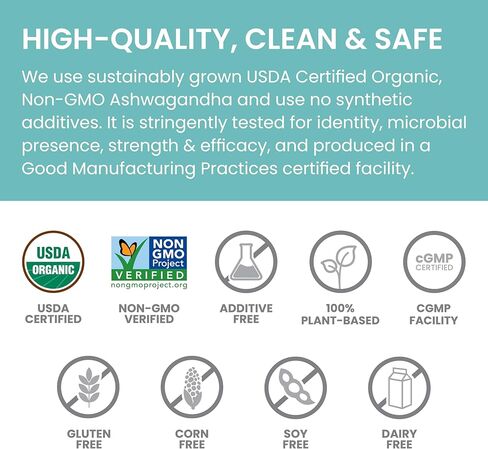 Himalaya Organic Ashwagandha, 60 Day Supply, Herbal Supplement for Stress Relief, Energy Support, Occasional Sleeplessness, USDA Certified Organic, Non-GMO, Vegan, Gluten Free, 670 mg, 60 Caplets in Kuwait