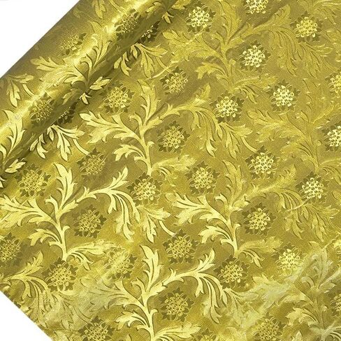 Paper Mart Gold Floral Foil, 20 Inches by 10 Yards, Poly Lined, Embossed Flower Wrapping Paper for Bouquets, Plants, and Decor in Saudi Arabia