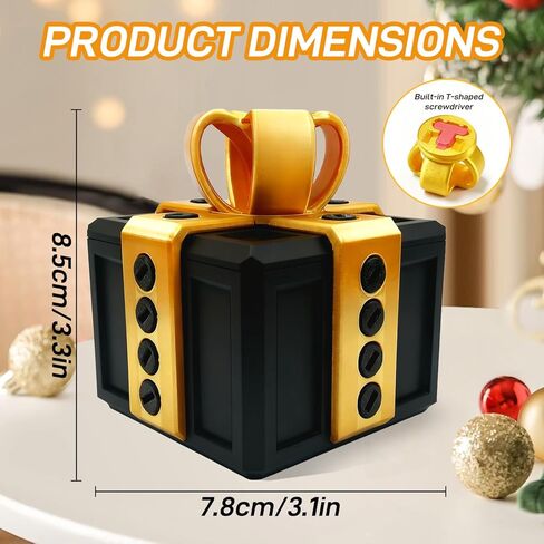 The Annoying Present, Annoying Gift Box with Screws, Take Apart Box to Get Gift, Funny Prank Gag Gift for Christmas (Red) in Saudi Arabia