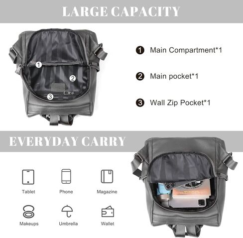 Genuine Leather Backpack Purse for Women: Anti-Theft RFID Designer Leather Handbags - Elegant Ladies Shoulder Bags Travel Backpack Black in Kuwait