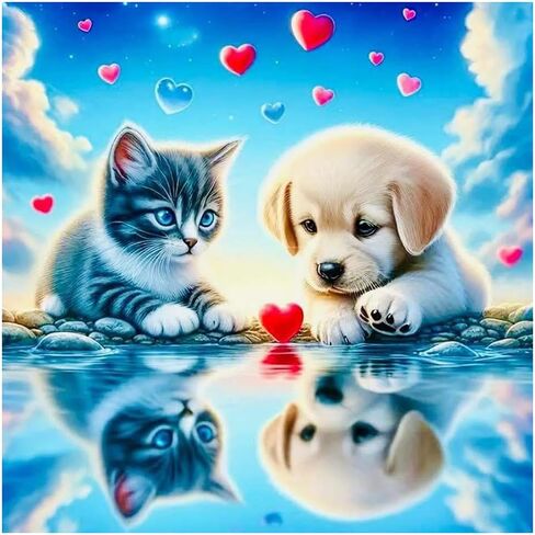 SJUTOUCI Dog and Wolf Diamond Painting Kits for Adults, Diamond Art Kits for Beginners, 5D Round Diamond Dots Gem Art Craft for Home Wall Decor 12x12 inch, Animals in Saudi Arabia