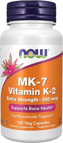 ناو مكملات غذائية، فيتامين K2 (MK-7) 300 ميكروغرام، قوة اضافية، يدعم صحة العظام*، 60 كبسولة نباتية in Kuwait