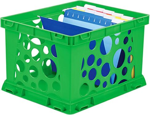 Storex Premium File Crate with Molded Handles – Letter and Legal Document and Folder Storage, Purple/White 3-Pack (61754C03C) in Saudi Arabia
