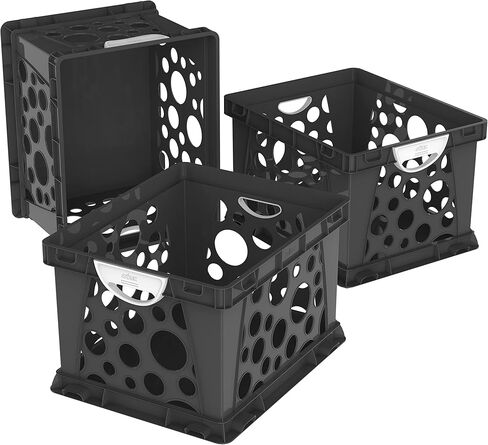 Storex Premium File Crate with Molded Handles – Letter and Legal Document and Folder Storage, Purple/White 3-Pack (61754C03C) in Saudi Arabia