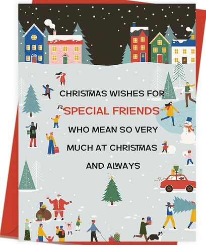 OJsensai Merry Christmas Card for Mom, Sweet Mom Christmas Card Gift from Daughter Son, Xmas Cards Gift with Love and Appreciation in Saudi Arabia