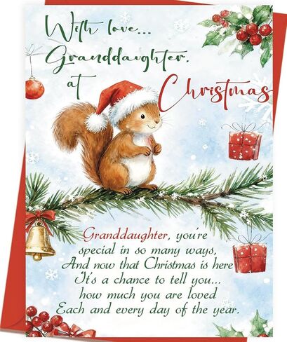 OJsensai Merry Christmas Card for Mom, Sweet Mom Christmas Card Gift from Daughter Son, Xmas Cards Gift with Love and Appreciation in Saudi Arabia
