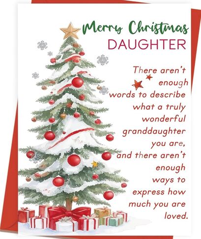 OJsensai Merry Christmas Card for Mom, Sweet Mom Christmas Card Gift from Daughter Son, Xmas Cards Gift with Love and Appreciation in Saudi Arabia