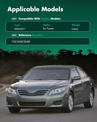 SCITOO Right Passenger Side Gray Sun Visor Assembly fit for 2006 2007 2008 2009 2010 2011 for Toyota Camry Without Sunroof(74310-06750-B0) in Kuwait