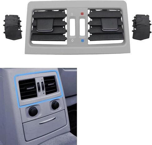 Car Vents Rear AC Vent Grille Air Conditioning Panel Trim Replacement for 3 Series E90 E91 2005-2012 64227210639(Gray)(Gray) in Saudi Arabia