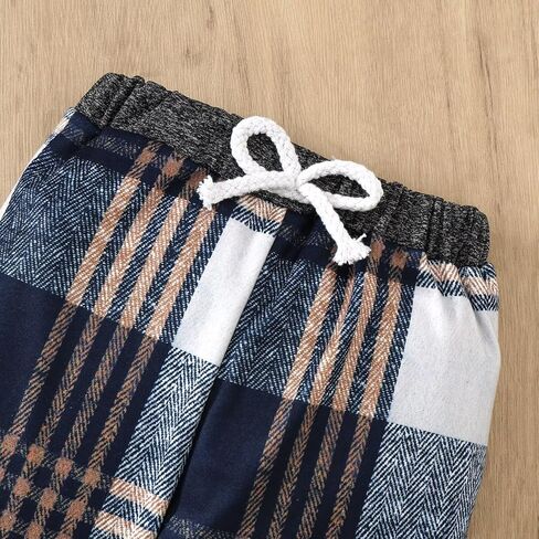 1 Year Old Boy Clothes Fall Winter Baby Boy Clothes Outfits Plaid Button Long Sleeve Hoodie Sweatshirt Pants Sets, Baby Boy Outfit Red Plaid 12-18 Months in Kuwait