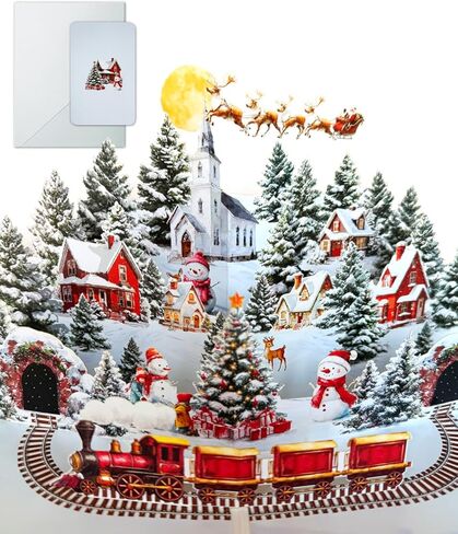 Pop Up Christmas Card, 3D Christmas Cards,Christmas Gifts Card for Friends Family in Saudi Arabia