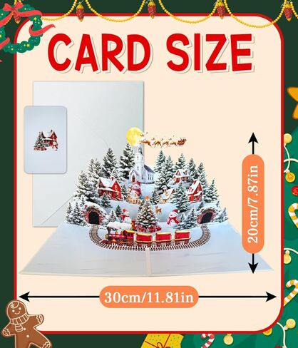 Pop Up Christmas Card, 3D Christmas Cards,Christmas Gifts Card for Friends Family in Saudi Arabia