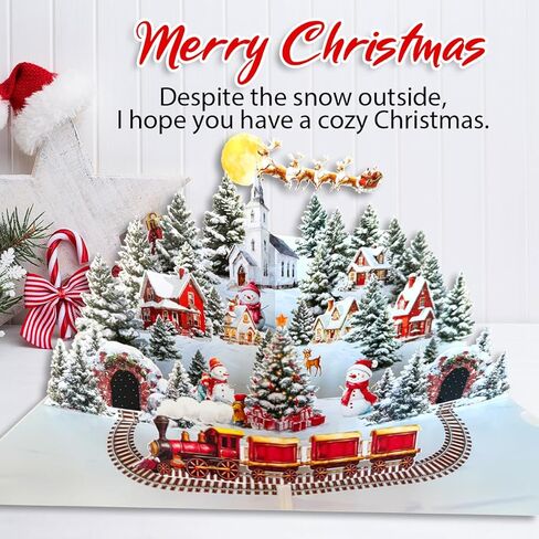 Pop Up Christmas Card, 3D Christmas Cards,Christmas Gifts Card for Friends Family in Saudi Arabia