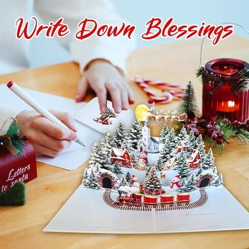 Pop Up Christmas Card, 3D Christmas Cards,Christmas Gifts Card for Friends Family in Saudi Arabia