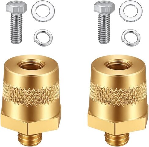 Car Battery Terminal Connectors Set, 2PCS Vehicle Battery M8 Threaded Top Side Terminals Post Adapters, Top Post Thread Charging Extender Adaptor Conversion, Universal Fit in Saudi Arabia