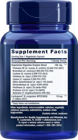 Life Extension Enhanced Super Digestive Enzymes & Probiotics -Vegetarian-Friendly Digestive Health Formula For GI Balance - Plant-Based Diet Aid - Non-GMO - 60 Vegetarian Capsules in Kuwait