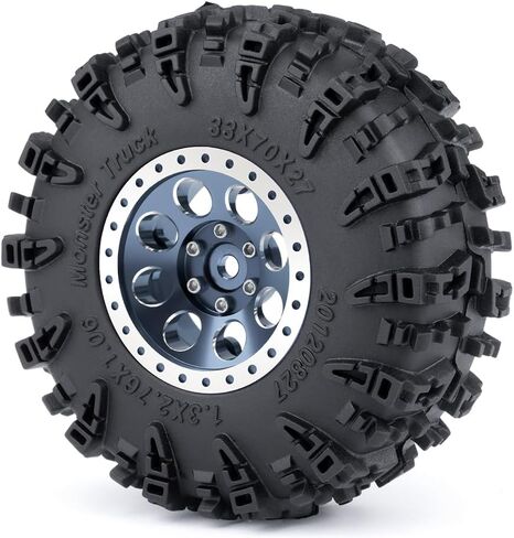 MORLORDY 4Pcs 1.3" Wheels Tires Set for 1/24 Axial SCX24 Gladiator Deadbolt Bronco C10 JLU and 1/18 TRX4M RC Crawler Car Upgrade Parts (Titanium) in Saudi Arabia