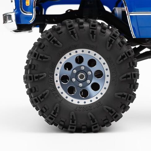 MORLORDY 4Pcs 1.3" Wheels Tires Set for 1/24 Axial SCX24 Gladiator Deadbolt Bronco C10 JLU and 1/18 TRX4M RC Crawler Car Upgrade Parts (Titanium) in Saudi Arabia