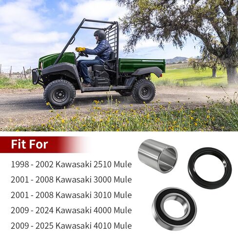 Front Axle/Suspension Wheel Bearings Seals Spacer/Collar & Pin Cotter Kit for Kawasaki Mule 2510 3000 3010 4000 4010 in Saudi Arabia