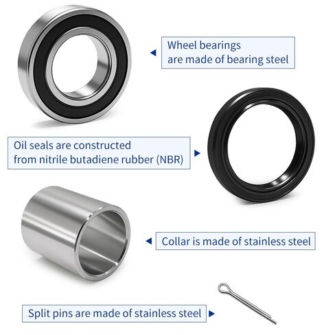 Front Axle/Suspension Wheel Bearings Seals Spacer/Collar & Pin Cotter Kit for Kawasaki Mule 2510 3000 3010 4000 4010 in Saudi Arabia