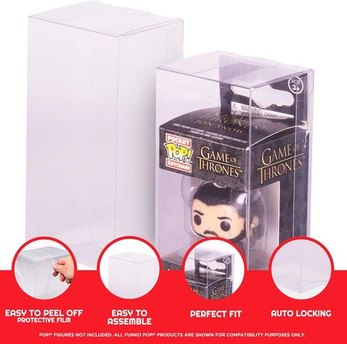 EVORETRO 20-Pack - Funko Pop Protector for 4 Inch POP Figures Such as Shrek, Fallout, Spirit Halloween, Garfield, Wolverine, Deadpool, NBA, Invincible, Stackable 0.45 mm Thick PET Protective Plastic in Kuwait