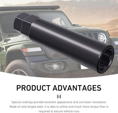 6 Spline Lug Nut Socket, Non-slip Lug Nut and Bolt Removal Tool, Alloy Rust Resistant Wheel Locking Socket Tool, Universal Modification for 13/16" & 7/8" Hex Wrench (Black) in Saudi Arabia