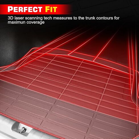 IKON MOTORSPORTS TPE Cargo Trunk Liner، متوافق مع 2025-2026 Polestar Polestar 3، مناسب لجميع الأحوال الجوية حماية شديدة التحمل لصينية صندوق السيارة الخلفي، أسود in Kuwait