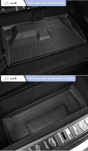 SMABEE 8Pcs Rear Back Seat Mats & Cargo Liner Set for Tesla Model X 6/7 Seater 2022-2026 (Not fit 5 Seater) All Weather Front Rear Trunk Backseat TPE Car Mat Anti-Slip Interior Accessories in Saudi Arabia