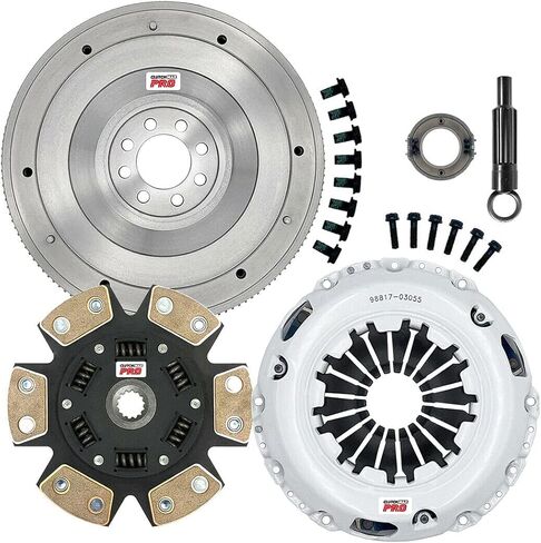 طقم القابض ClutchMaxPRO Performance Stage 3 مع دولاب الموازنة متوافق مع 2002-2006 Mini Cooper S Hardtop 2005-2008 Cooper S قابل للتحويل فائق الشحن 6 سرعات R52 R53 (CP03055HDCFW-ST3) in Saudi Arabia