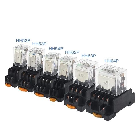 JQX-13F HH62P High Power Relay Coil General DPDT Electromagnetic Relay Switch with Socket Base AC110V220V DC12V24V10A(AC,380V-With Base) in Saudi Arabia