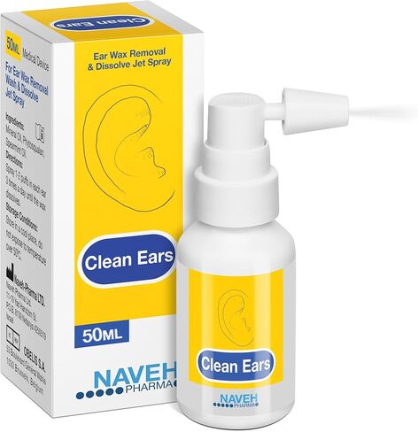 NAVEH PHARMA CleanEars | Fast-Acting Ear Wax Removal Drops | Breaks Down & Dissolves Wax in Just 1 Treatment | Clinically Proven to Be 37% More Effective | All-Natural, Gentle & Safe | 0.5 Fl Oz in Kuwait