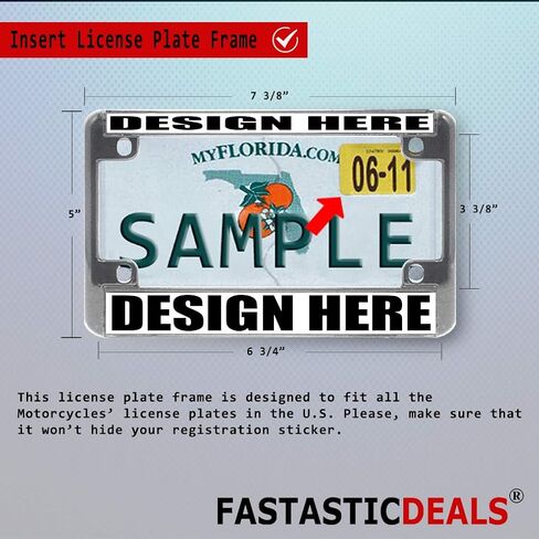 Metal Insert Bike License Plate Frame Autism Awareness Different, No Less B Weatherproof Motorcycle Accessories Chrome 4 Holes Solid Insert in Saudi Arabia
